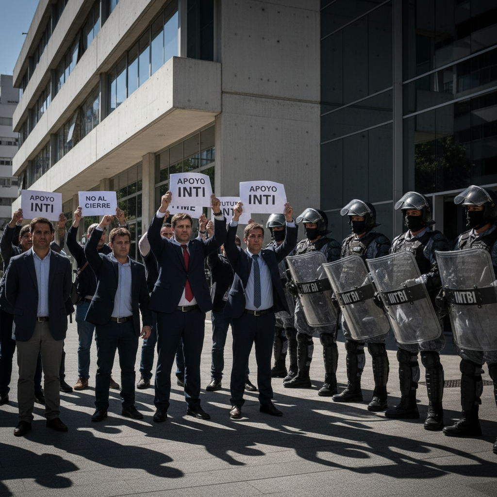 Gendarmería Bloquea el Acceso al INTI: Empresarios Pyme Denuncian "Desguace" y Apoyan al Organismo
