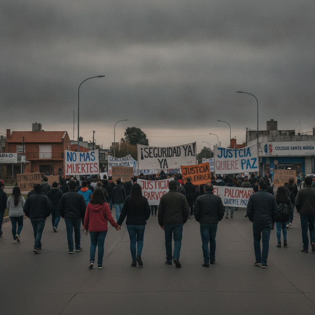 Marcha por inseguridad en El Palomar tras tiroteo a padre: El reclamo ciudadano ante la violencia urbana